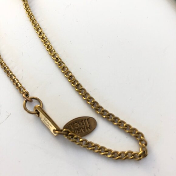 Lovely Pearl and Turquoise Locket with Chain signed Miriam Haskell - Picture 4 of 8